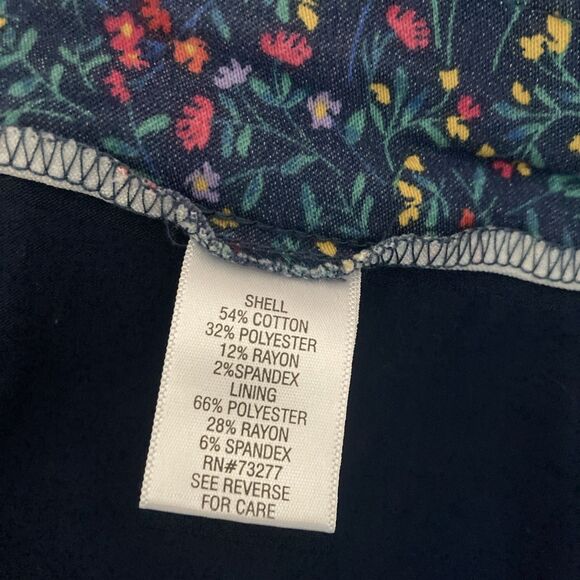 CROFT & BARROW blue multicolor floral built in shorts pull on skort 16 - Picture 7 of 7